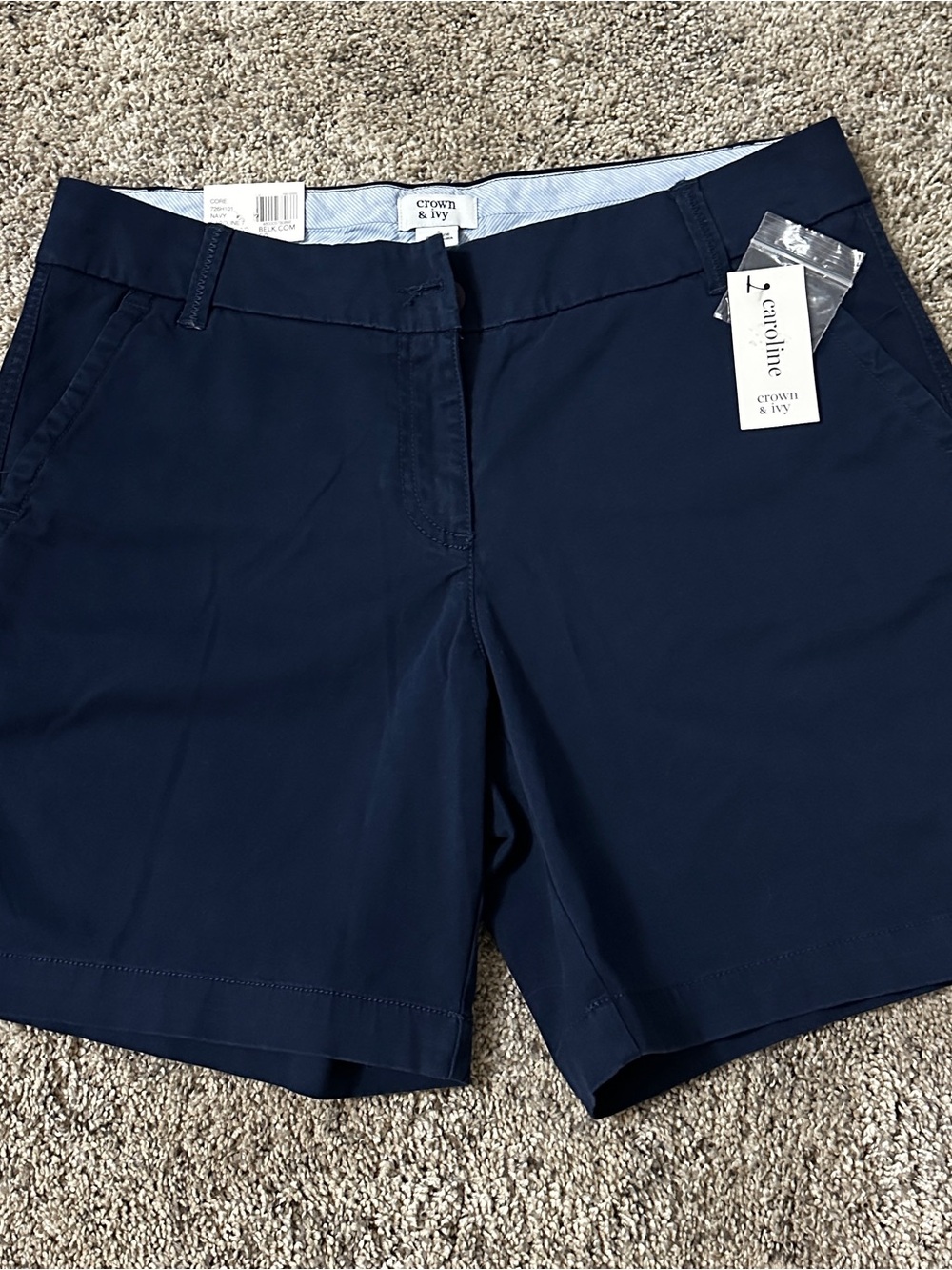 crown & ivy Navy Pull-On Bermuda Shorts